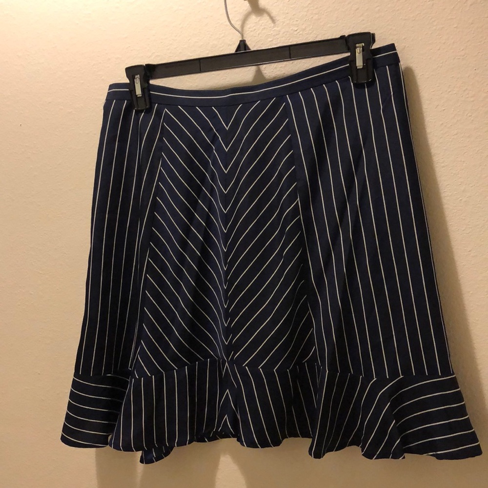 navy pinstripe skirt- j crew